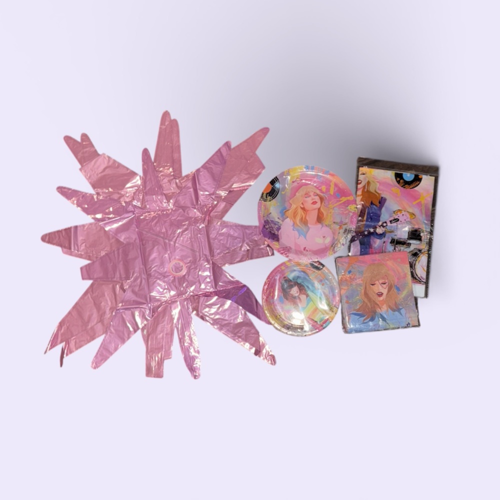 Taylor swift Pink Party Supplies Set